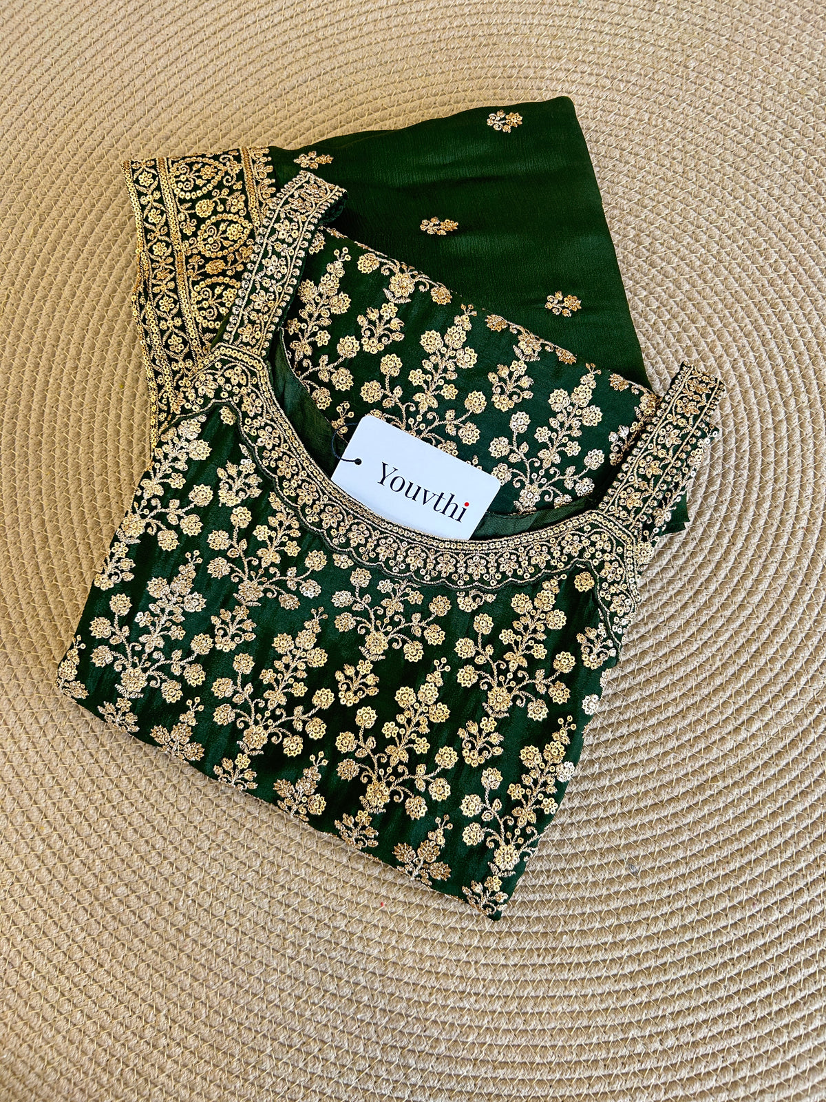 Green Chinnon Sharara Suit