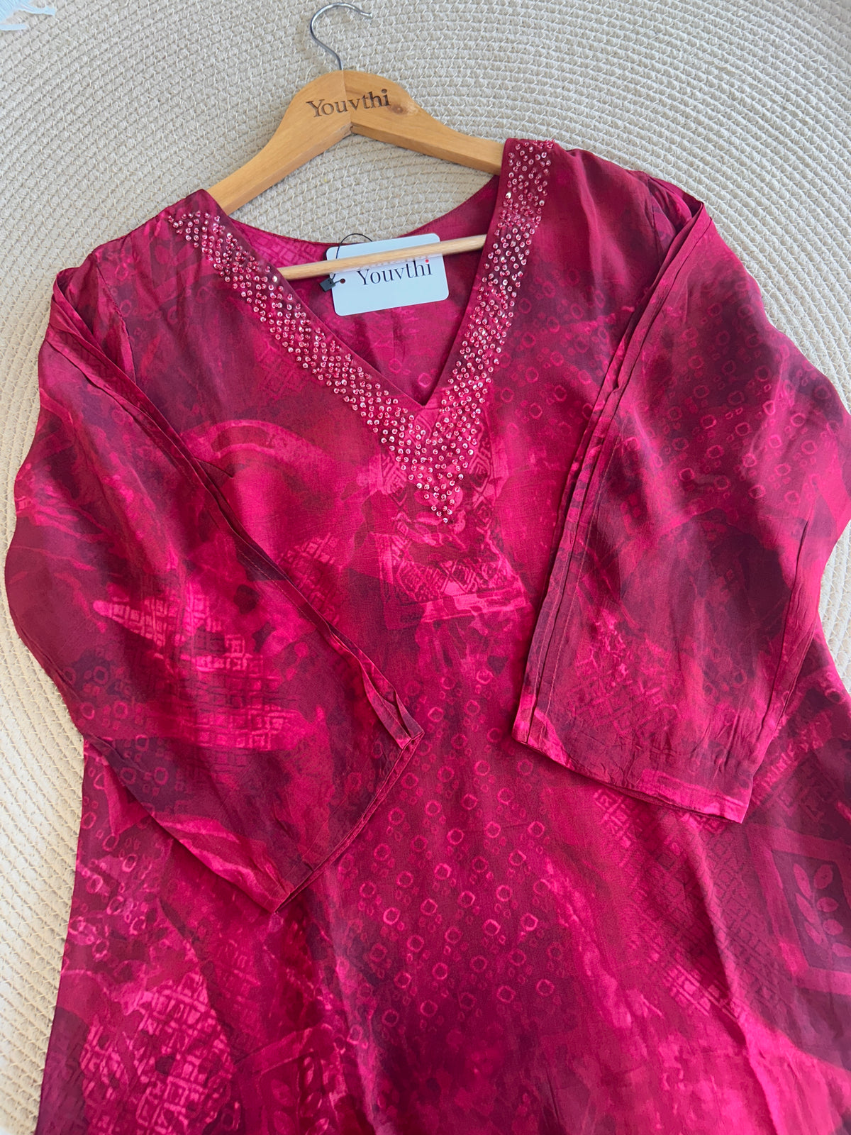 Maroon Crepe Kurti Suit