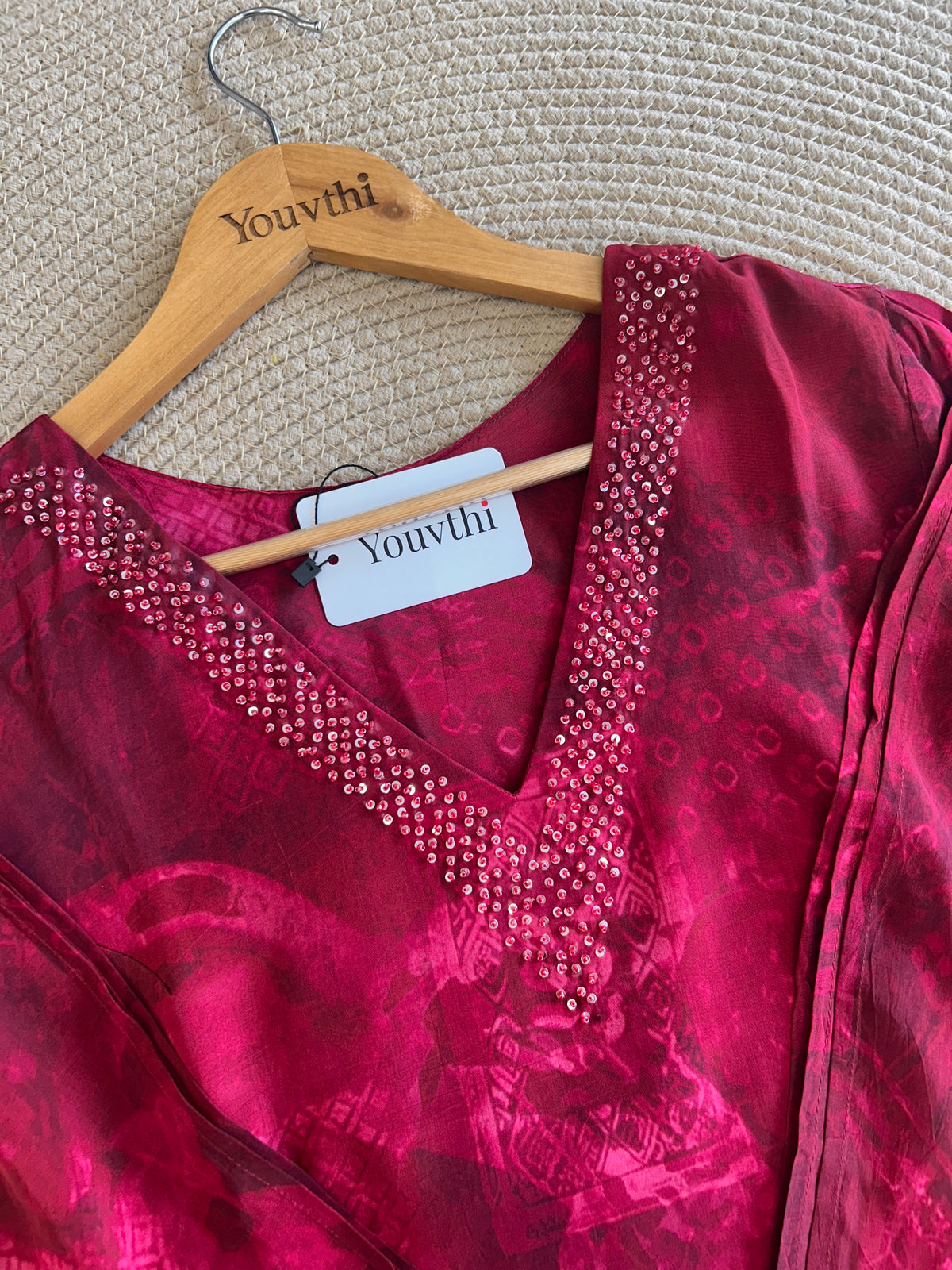 Maroon Crepe Kurti Suit