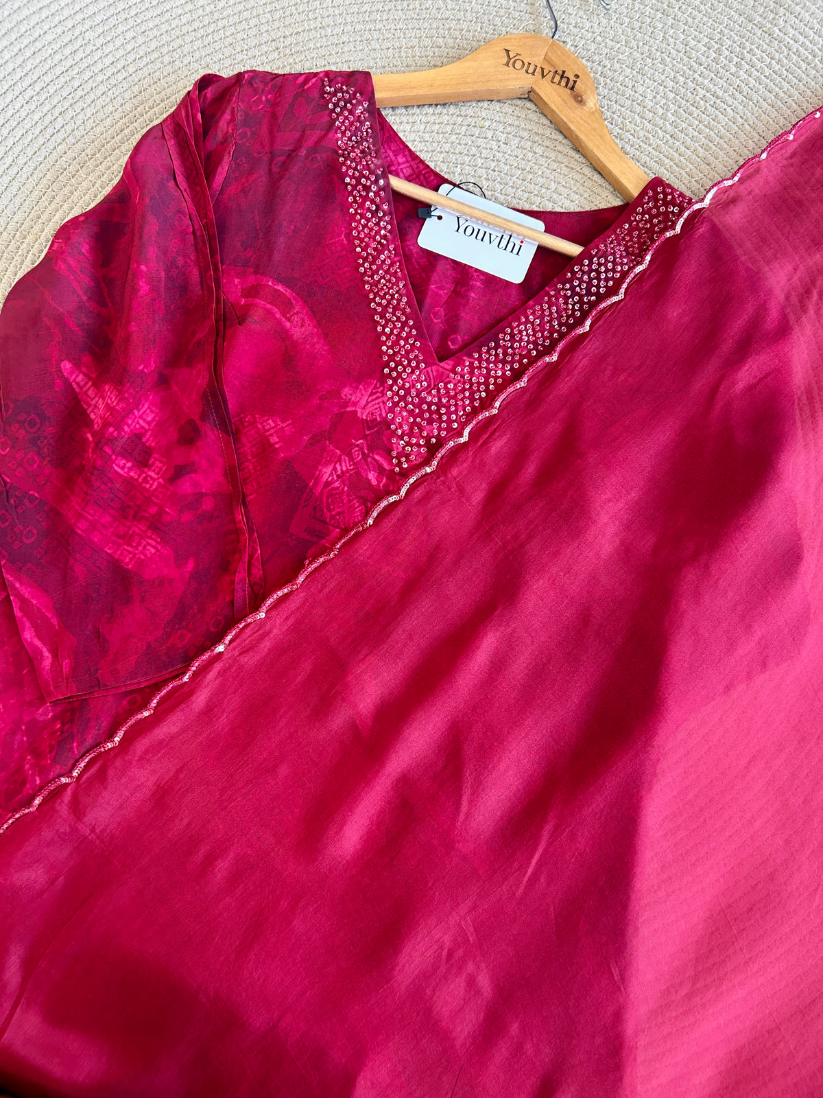 Maroon Crepe Kurti Suit