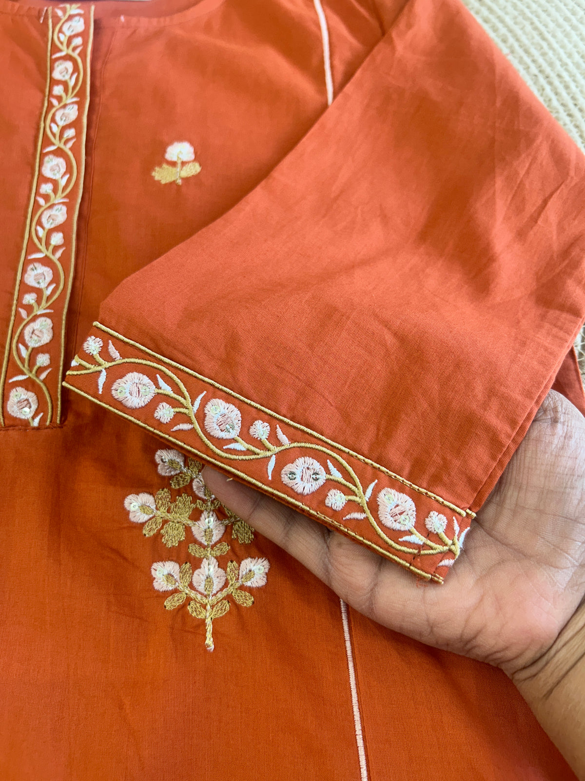 Orange Cotton Aline Set