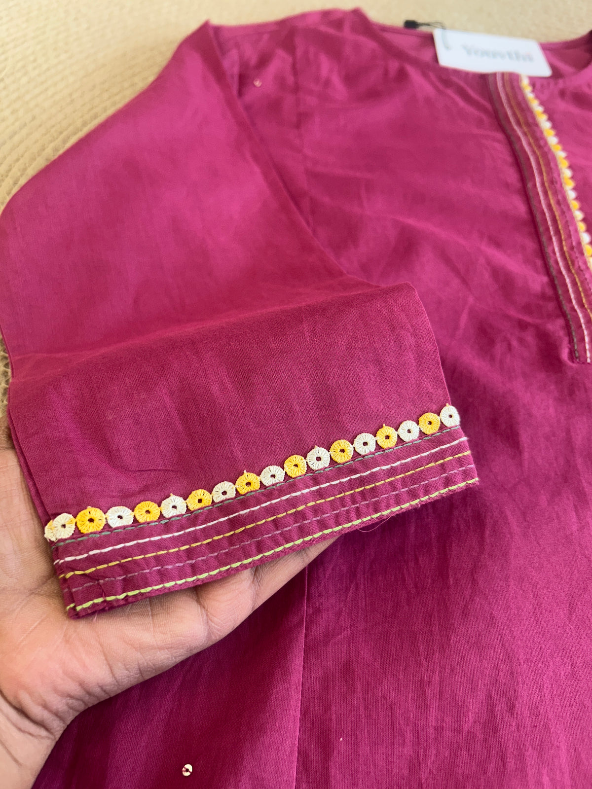 Dark Pink Cotton Aline Set