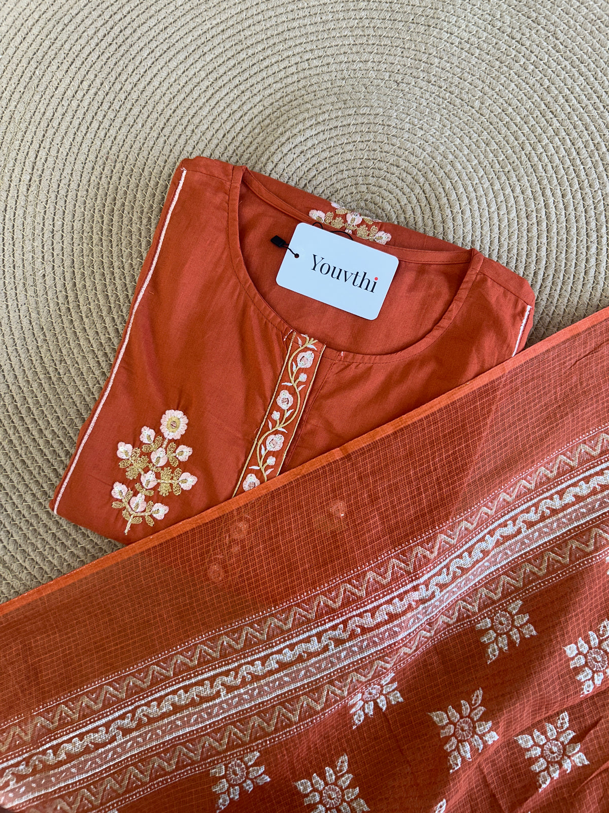 Orange Cotton Aline Set