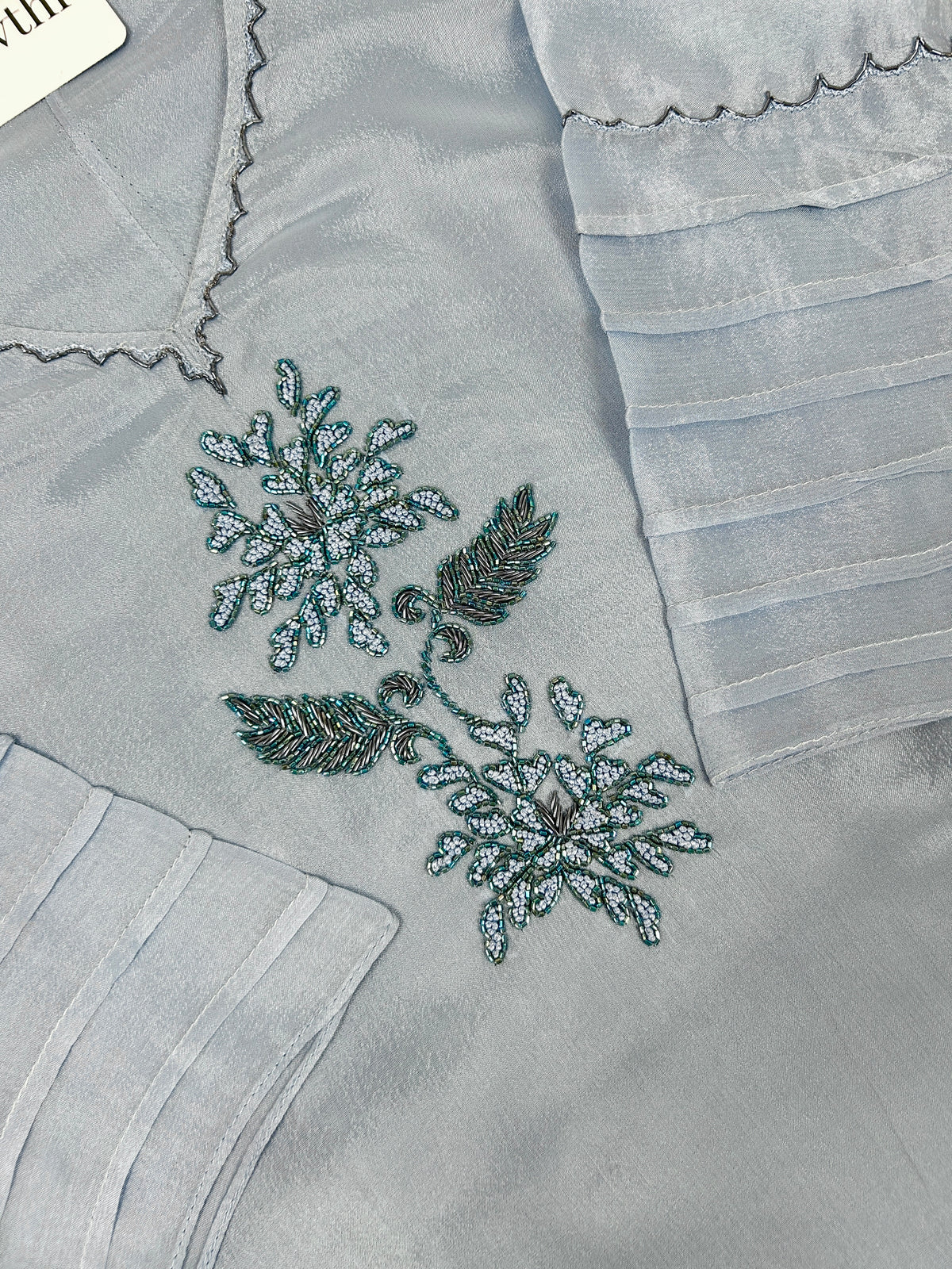 Sky Blue Chinnon A-Line Suit