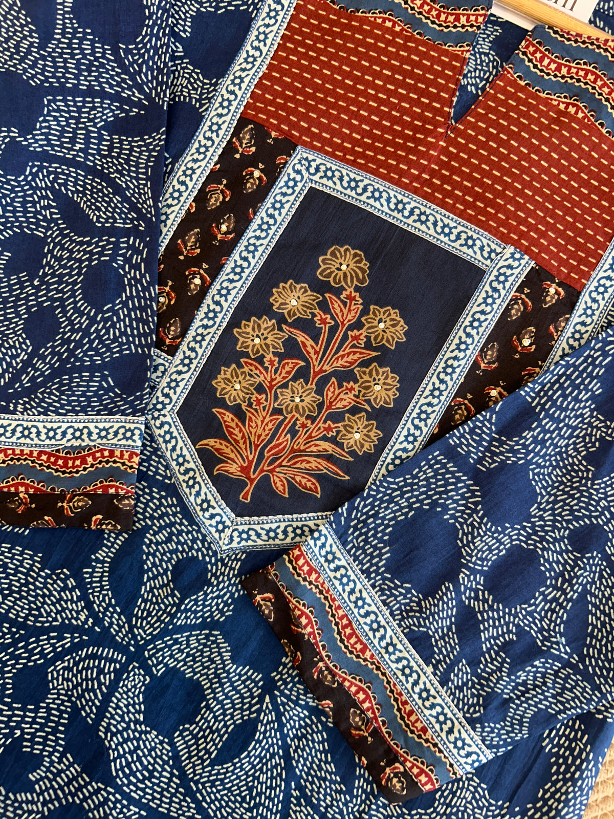 Blue Cotton Kurti Set