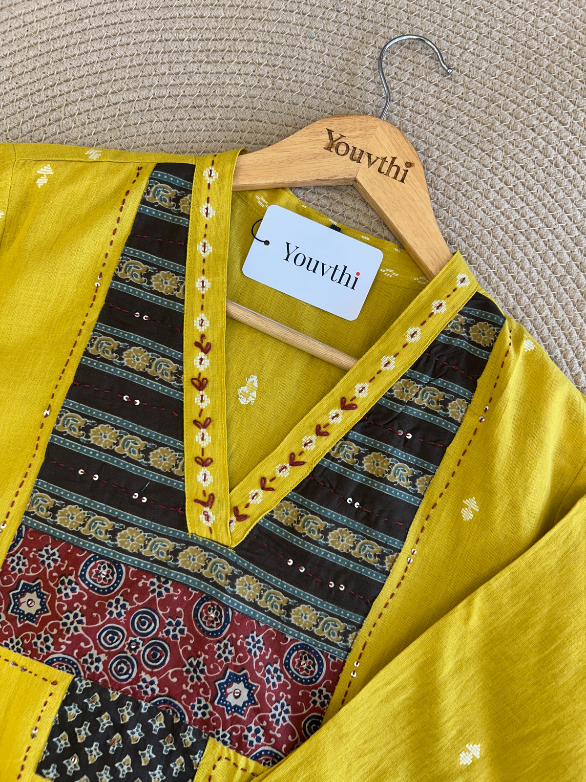 Yellow Cotton Kurti Set