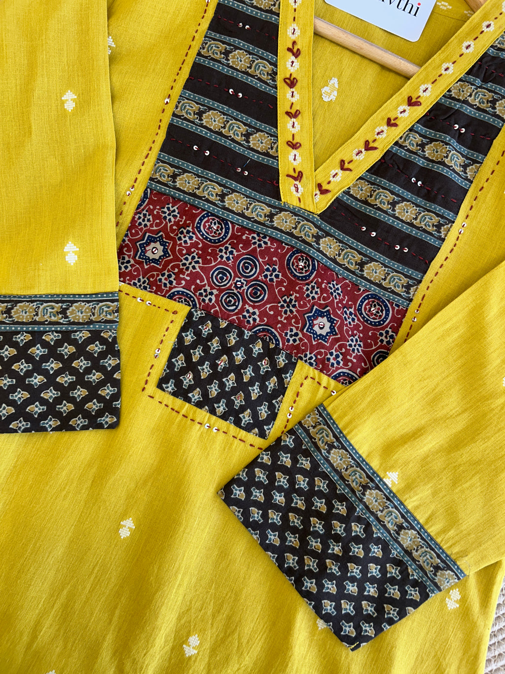 Yellow Cotton Kurti Set