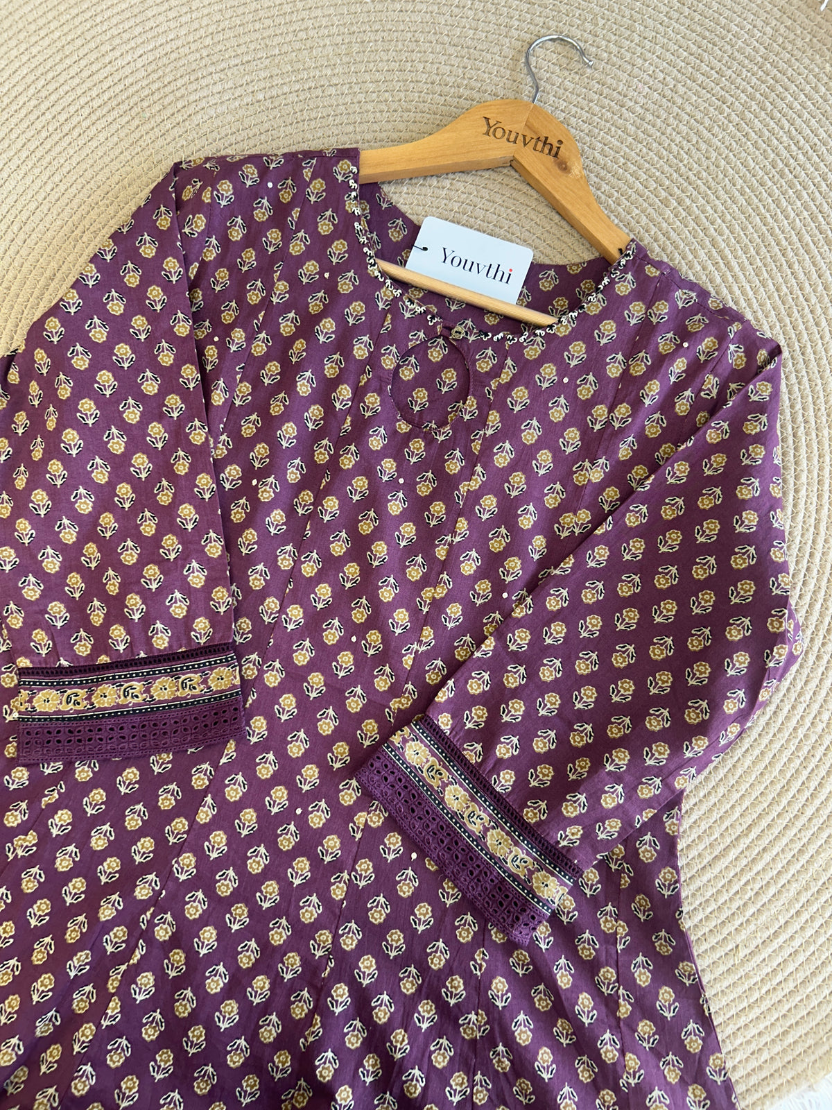 Mulberry Purple Kali Anarkali Suit