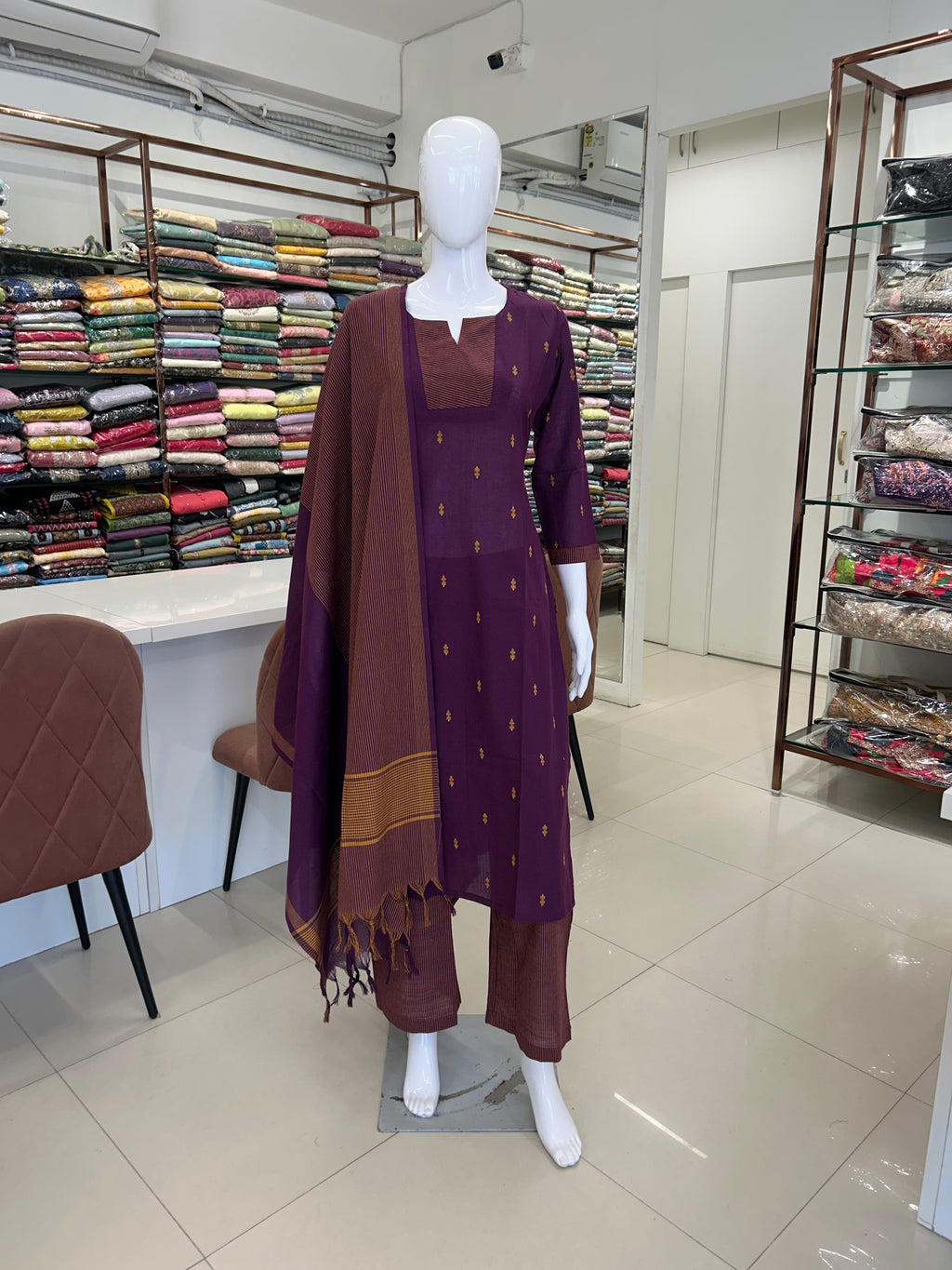 Cotton Straight Cut Kurti Set