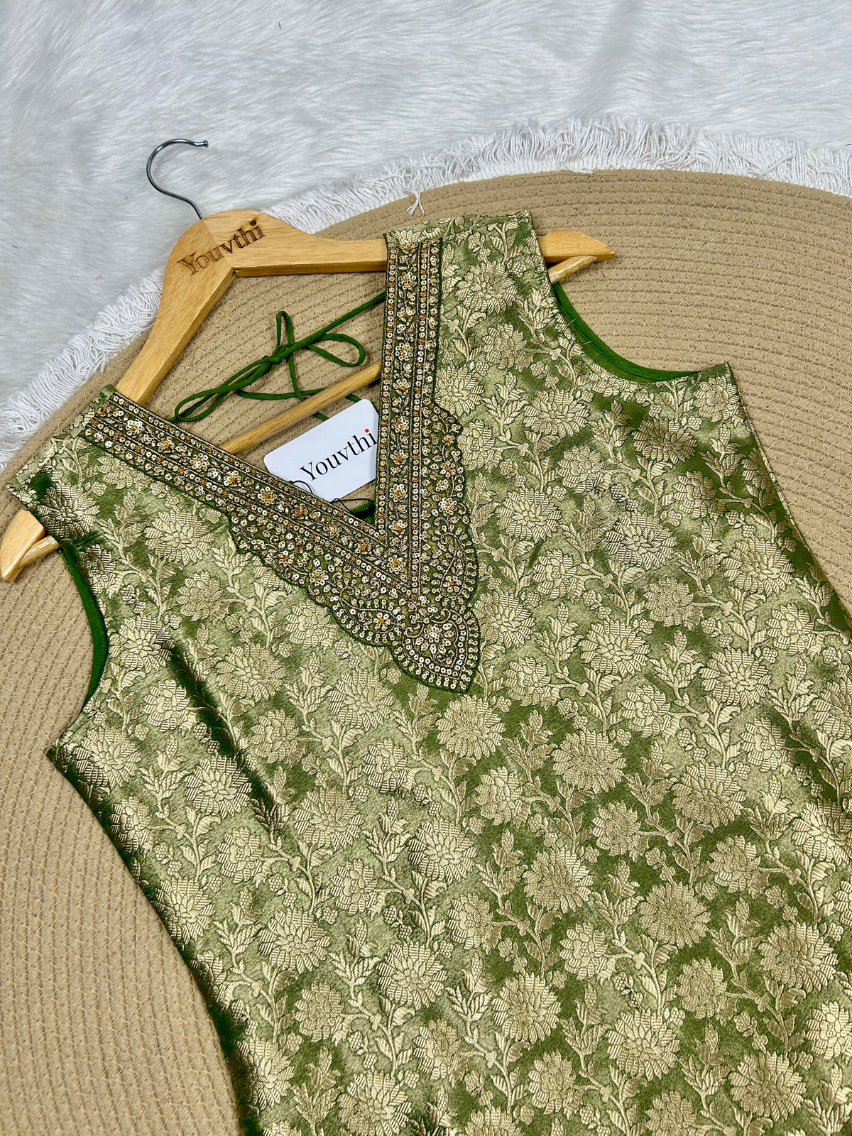 Green Banarasi Sharara Suit
