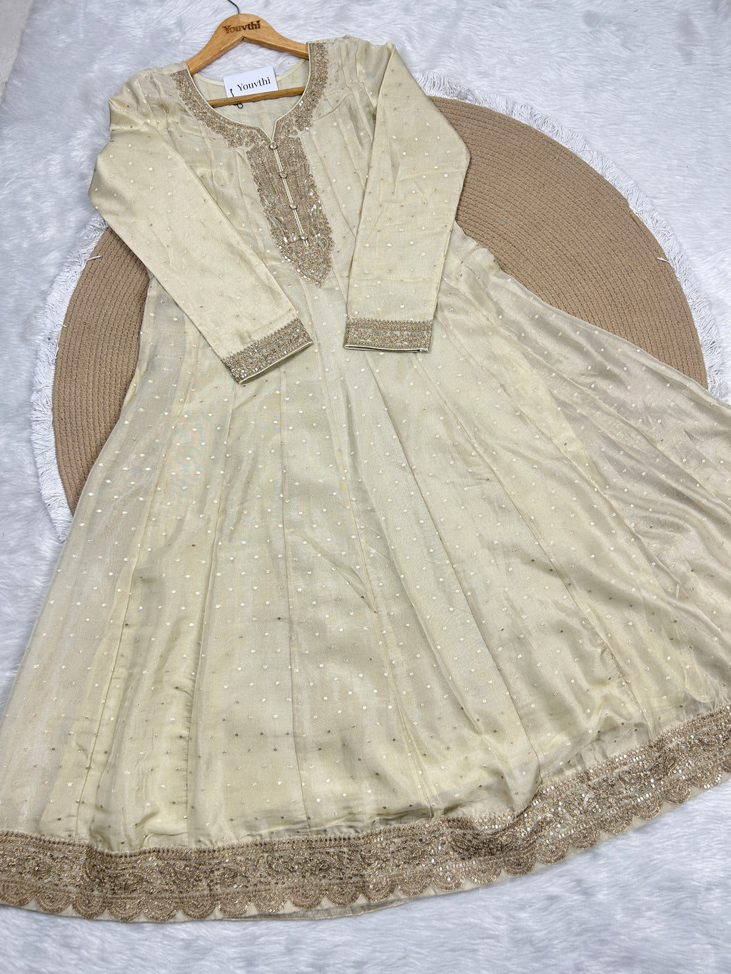 Ivory Kali Anarkali Suit