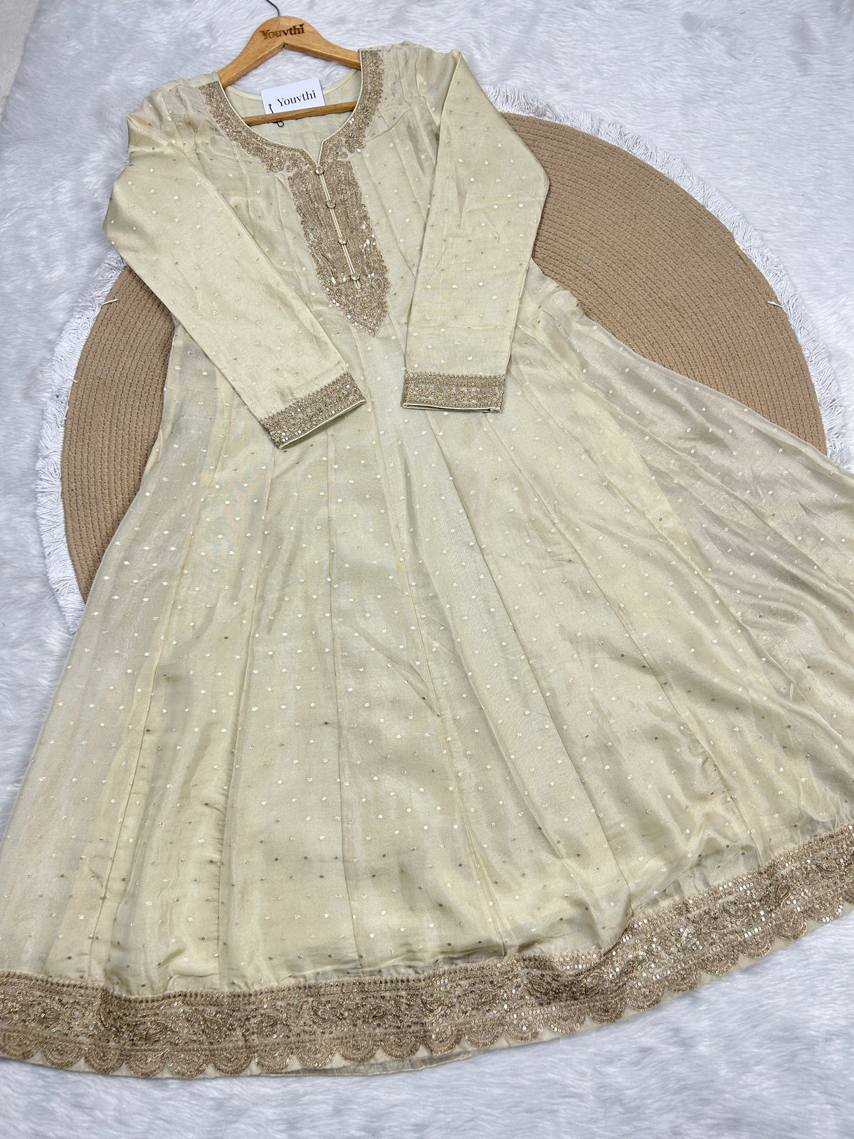Ivory Kali Anarkali Suit