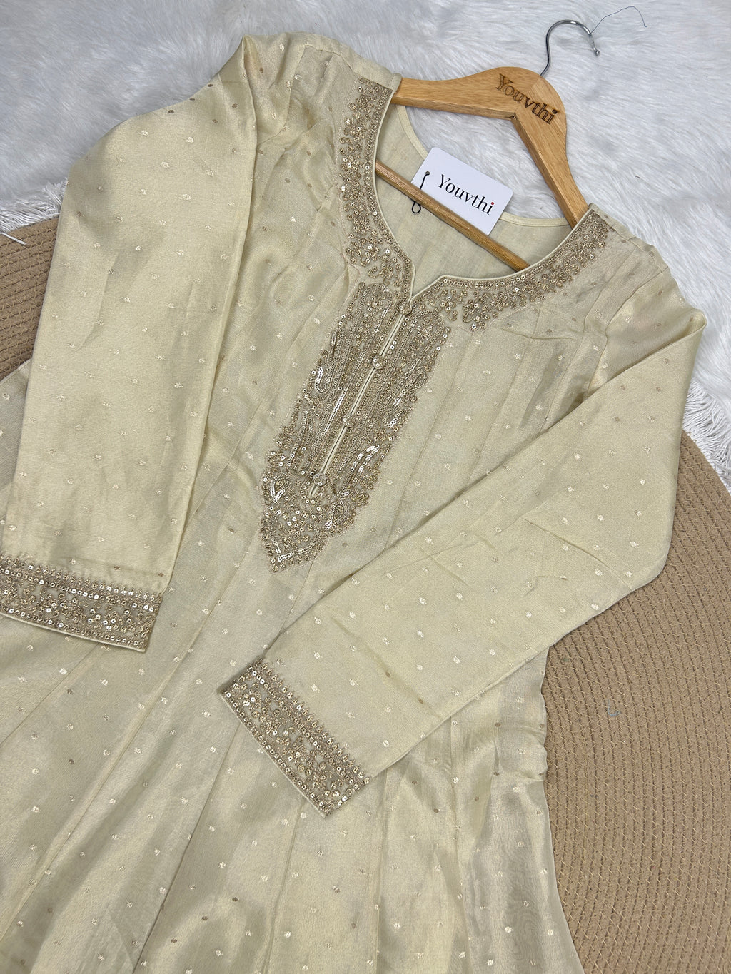 Ivory Kali Anarkali Suit