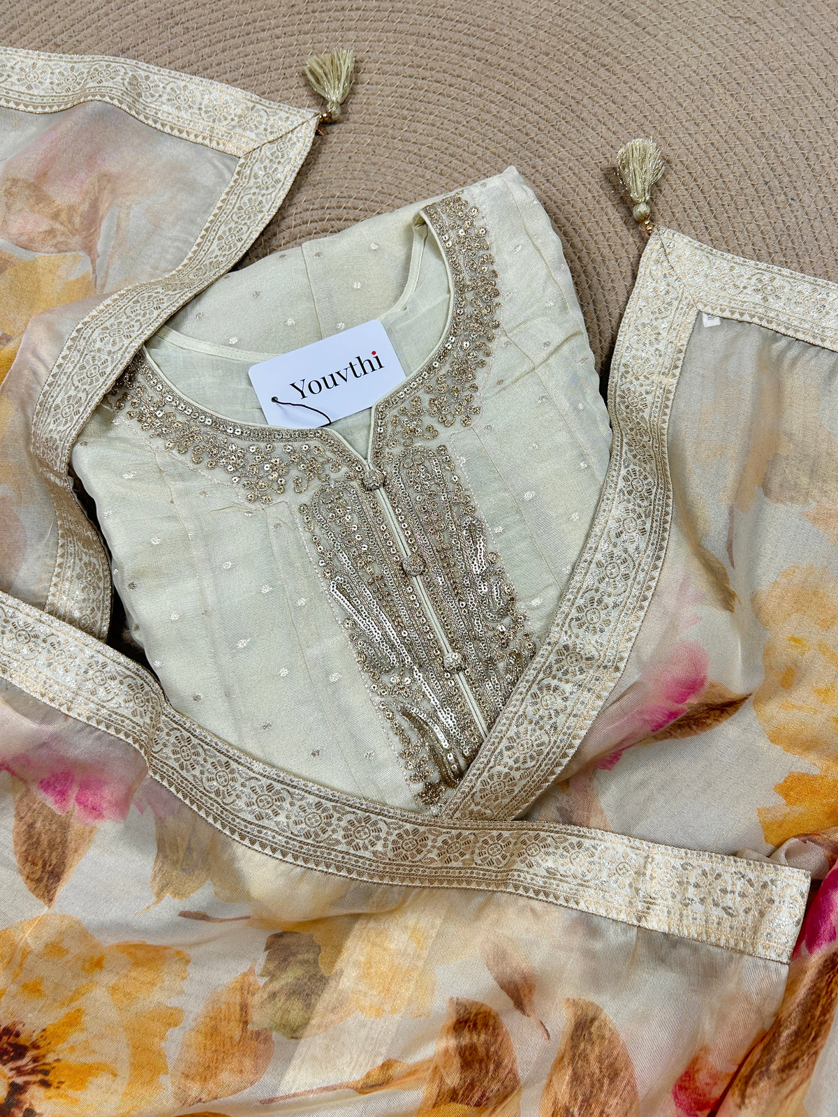 Ivory Kali Anarkali Suit