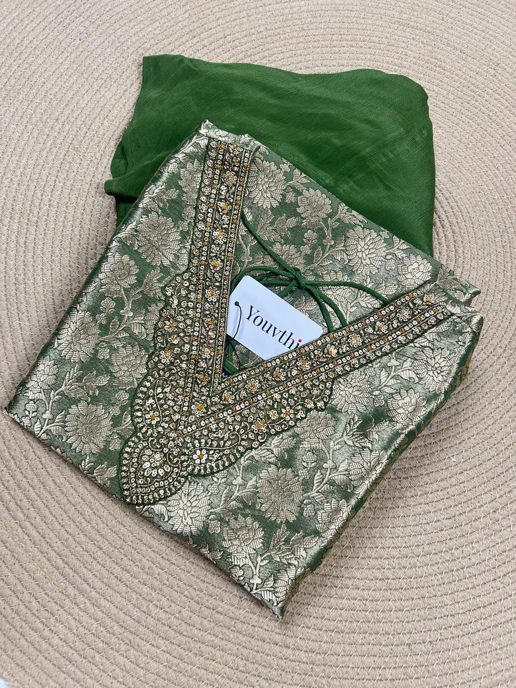 Green Banarasi Sharara Suit