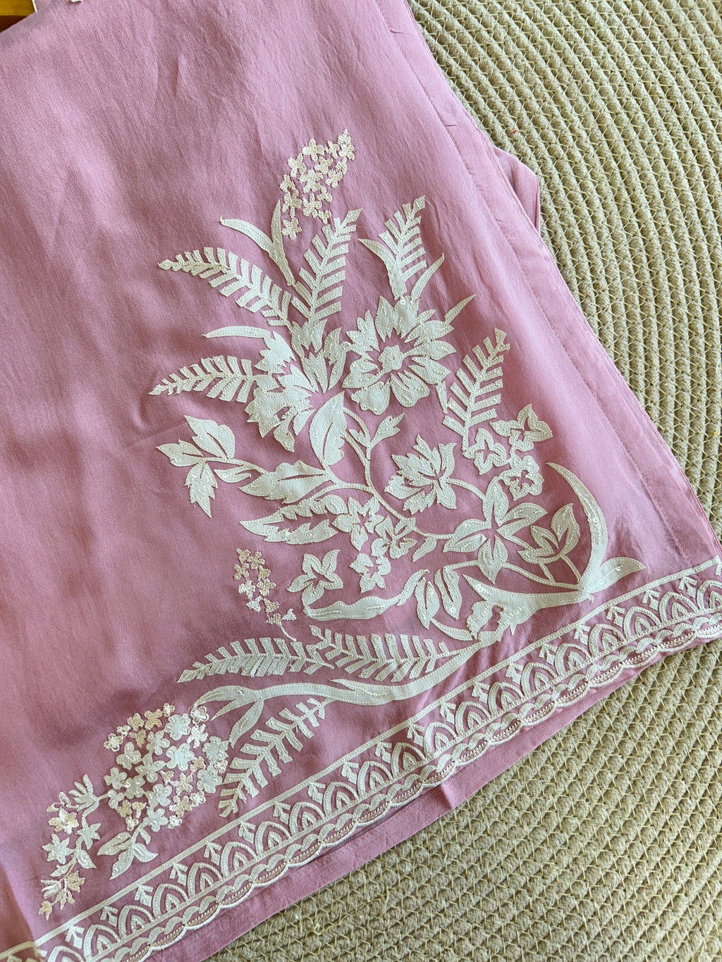 Mulchanderi Applique Work Kurti Suit