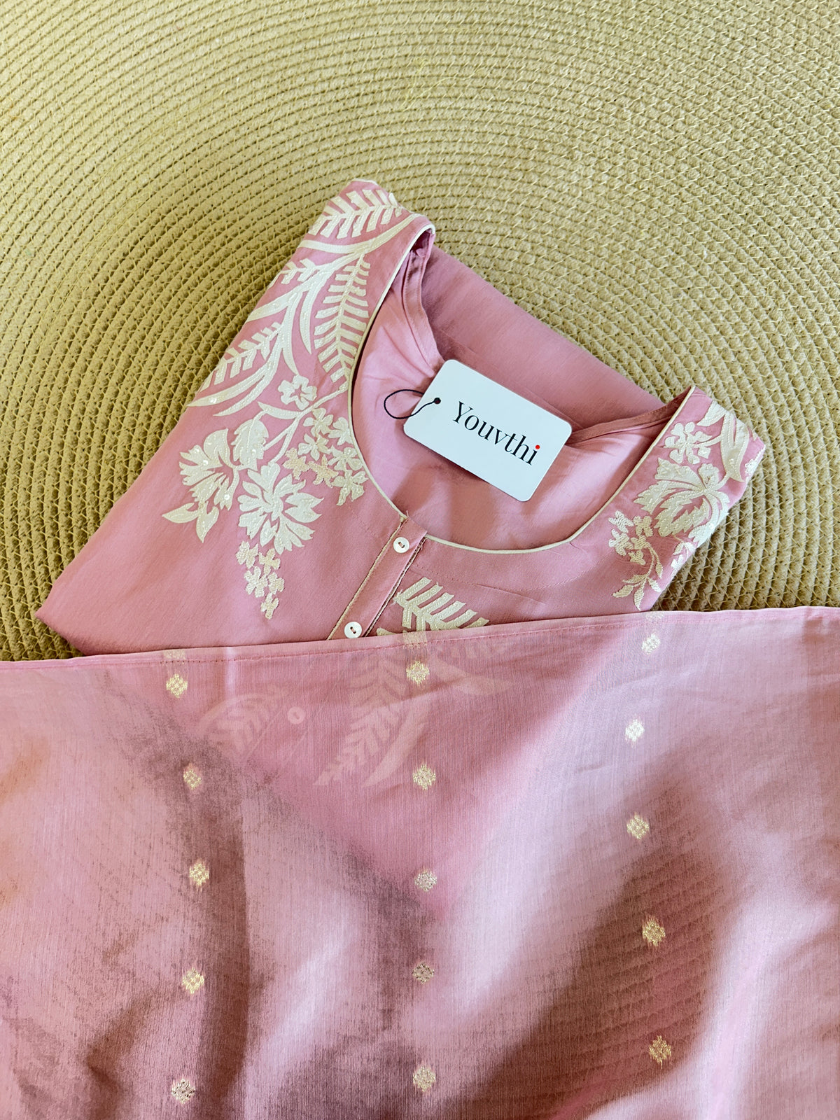Mulchanderi Applique Work Kurti Suit